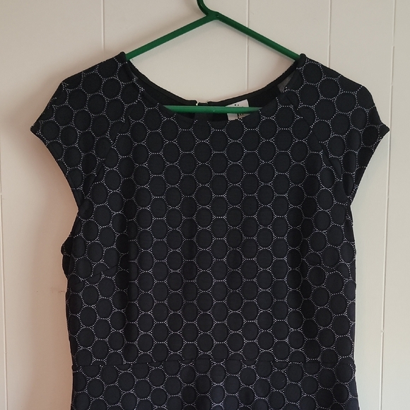 Julia Jordan Black Circle Pattern Dress Size 14 - Picture 1 of 9